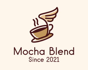 Mocha - Flying Coffee Cup logo design