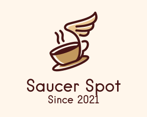 Saucer - Flying Coffee Cup logo design