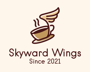 Flying - Flying Coffee Cup logo design