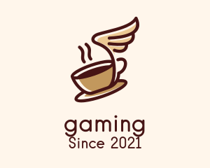 Cafeteria - Flying Coffee Cup logo design