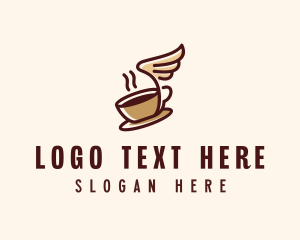 Wings - Flying Coffee Cup logo design