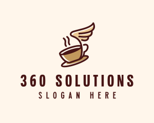 Flying Coffee Cup logo design