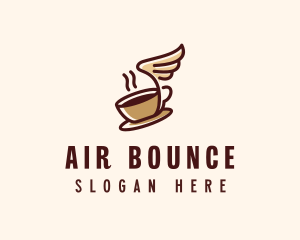 Flying Coffee Cup logo design