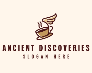 Flying Coffee Cup logo design