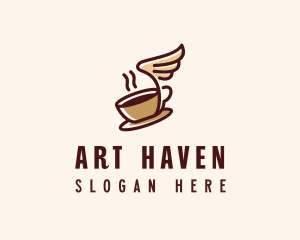 Flying Coffee Cup logo design