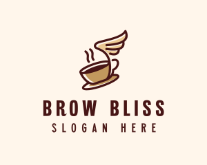 Flying Coffee Cup logo design