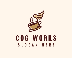 Flying Coffee Cup logo design