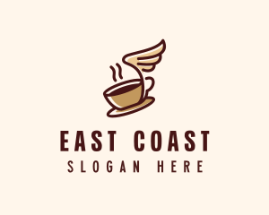 Flying Coffee Cup logo design