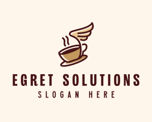 Flying Coffee Cup logo design