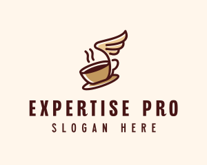 Flying Coffee Cup logo design