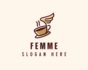 Flying Coffee Cup logo design