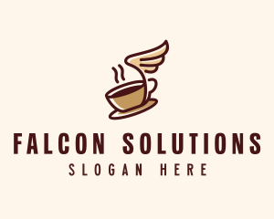 Flying Coffee Cup logo design