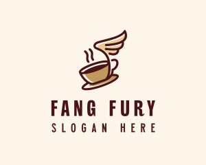 Flying Coffee Cup logo design