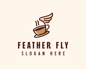 Flying Coffee Cup logo design