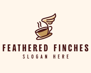 Flying Coffee Cup logo design