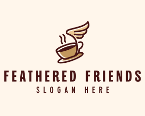 Flying Coffee Cup logo design