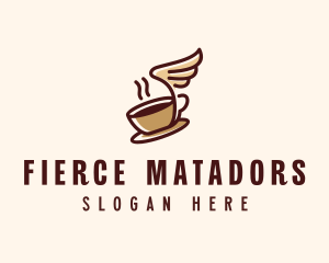 Flying Coffee Cup logo design