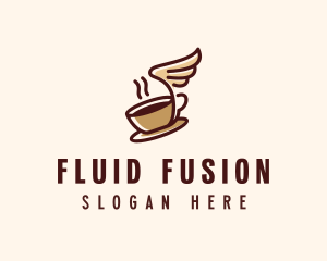 Flying Coffee Cup logo design