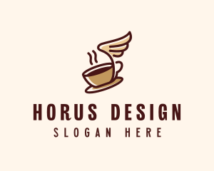 Flying Coffee Cup logo design