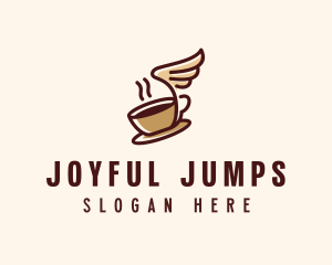 Flying Coffee Cup logo design