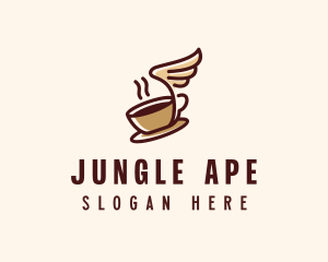 Flying Coffee Cup logo design