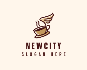 Flying Coffee Cup logo design