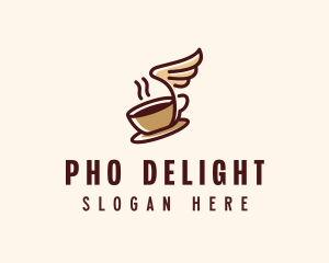 Flying Coffee Cup logo design