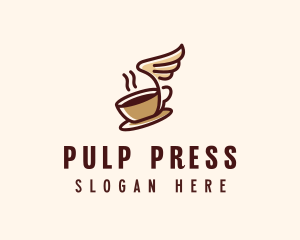 Flying Coffee Cup logo design