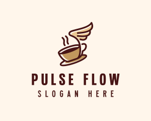 Flying Coffee Cup logo design