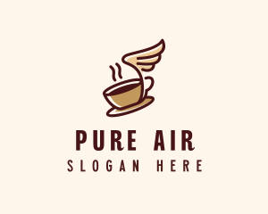 Flying Coffee Cup logo design