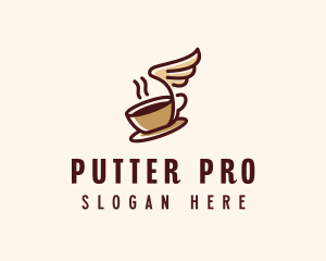 Flying Coffee Cup logo design