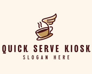 Flying Coffee Cup logo design