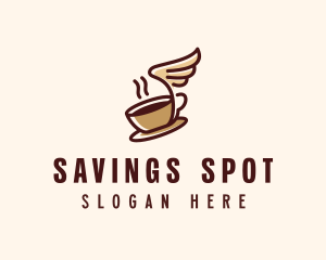 Flying Coffee Cup logo design