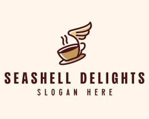 Flying Coffee Cup logo design