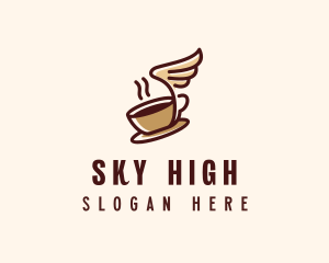 Flying Coffee Cup logo design