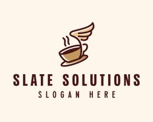 Flying Coffee Cup logo design