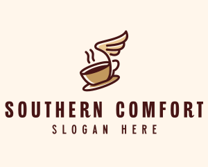 Flying Coffee Cup logo design