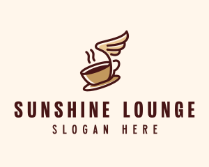 Flying Coffee Cup logo design