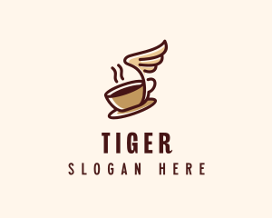 Flying Coffee Cup logo design