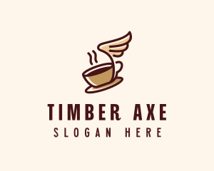 Flying Coffee Cup logo design