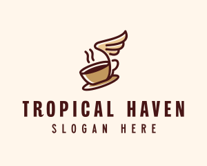 Flying Coffee Cup logo design