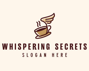 Flying Coffee Cup logo design