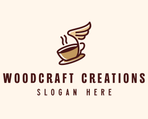 Flying Coffee Cup logo design