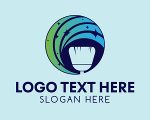 Shiny Home Cleaning Service logo design