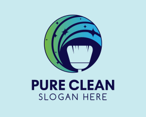 Shiny Home Cleaning Service logo design