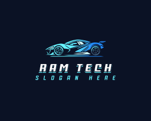 Futuristic Race Car logo design