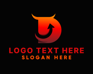 Lucifer - Evil Red Gradient Letter D logo design