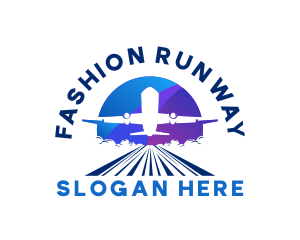 Runway - Airplane Aviation Runway logo design