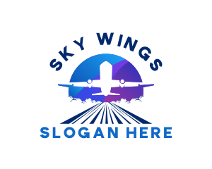 Airplane Aviation Runway  logo design