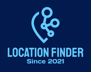 Geolocation - Location Pin Network Circuit logo design